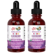 2 pack MaryRuths Kids USDA Organic Elderberry Liquid Drops, Herbal Supplement, Blueberry Raspberry Flavor, Vegan, Sugar-Free, Unisex, Ages 4+, 1 fl oz