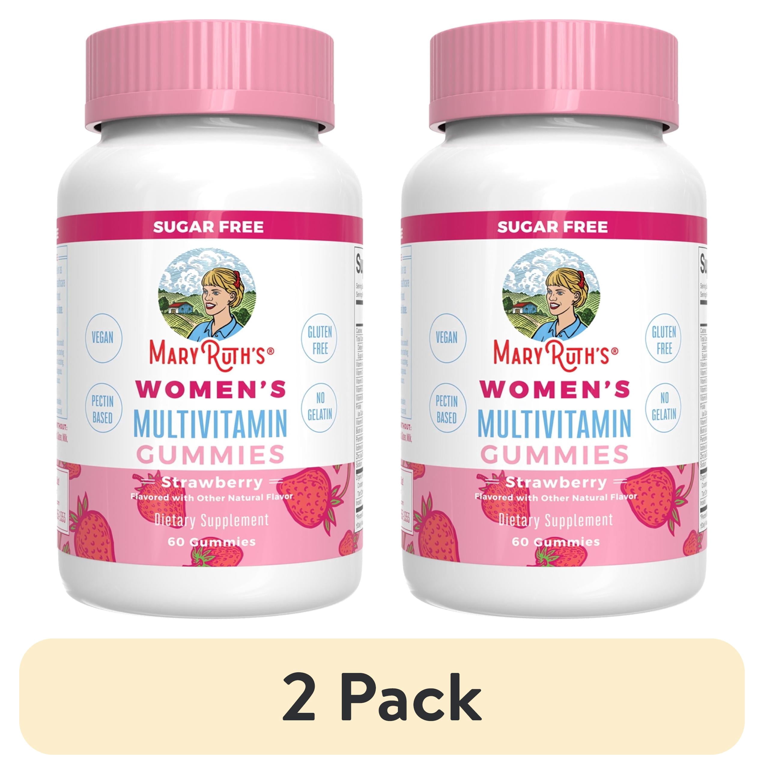 (2 pack) MaryRuth's Women's Multivitamin Gummies, Immune Support, Overall Health, Strawberry Flavor, Vitamin D3, Iodine, Vegan, Gluten-Free, 60 Count
