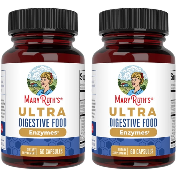 (2 pack) MaryRuth's Digestive Enzymes Advanced Complex, Dietary Supplement, Adults, 60 Capsules