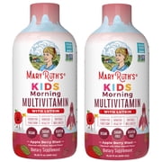 2 pack MaryRuths Kids Morning Liquid Multivitamin with Lutein, Immune Overall Health Apple Berry Blast Sugar-Free Vegan Gluten-Free 15.22 fl oz