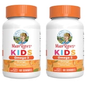 2 pack MaryRuths Kids Omega-3 Gummies Vegan, Dairy-Free Immune Health Supplement with Vitamin C and Flaxseed Oil, 60 Count