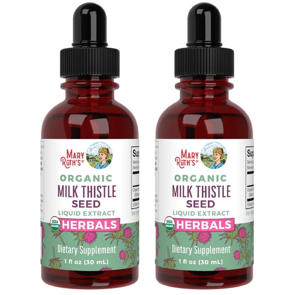 (2 pack) MaryRuth's Milk Thistle Seed Liquid Extract Drops Herbal Supplement | Silybum marianum | Vegan | USDA Organic | Non-GMO | Unisex | 1 fl oz