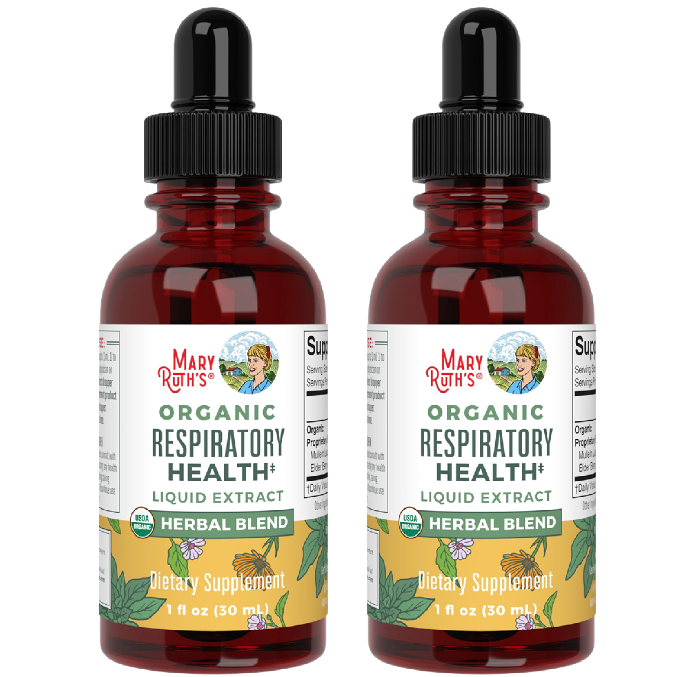 2 pack) MaryRuth's USDA Organic Respiratory Health Liquid Drops