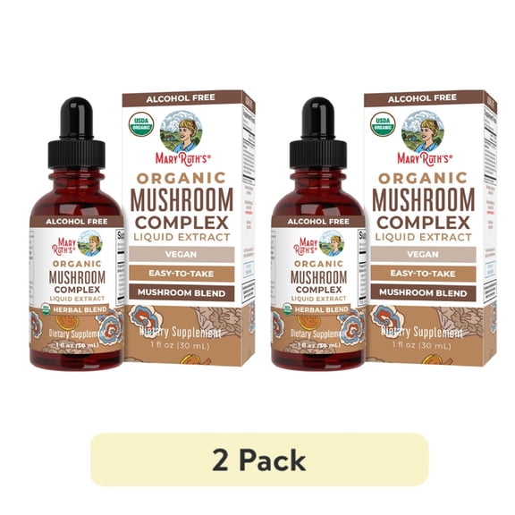 (2 pack) MaryRuth's USDA Organic Mushroom Complex Tincture, Unique Blend, 30 Servings