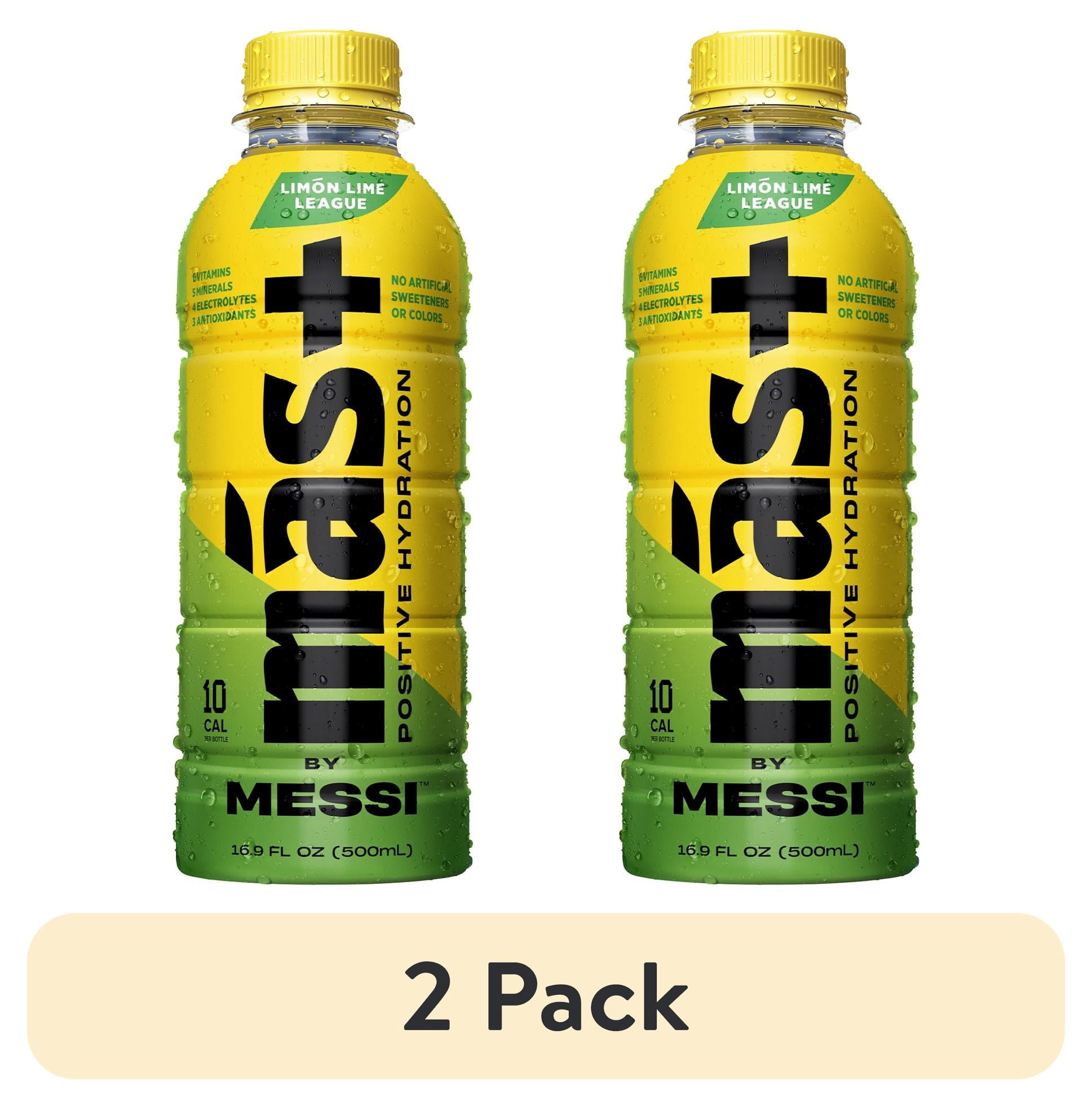 (2 pack) Mas+ by Messi Hydration Sports Drink Limon Lime League, 16.9 fl oz Bottle