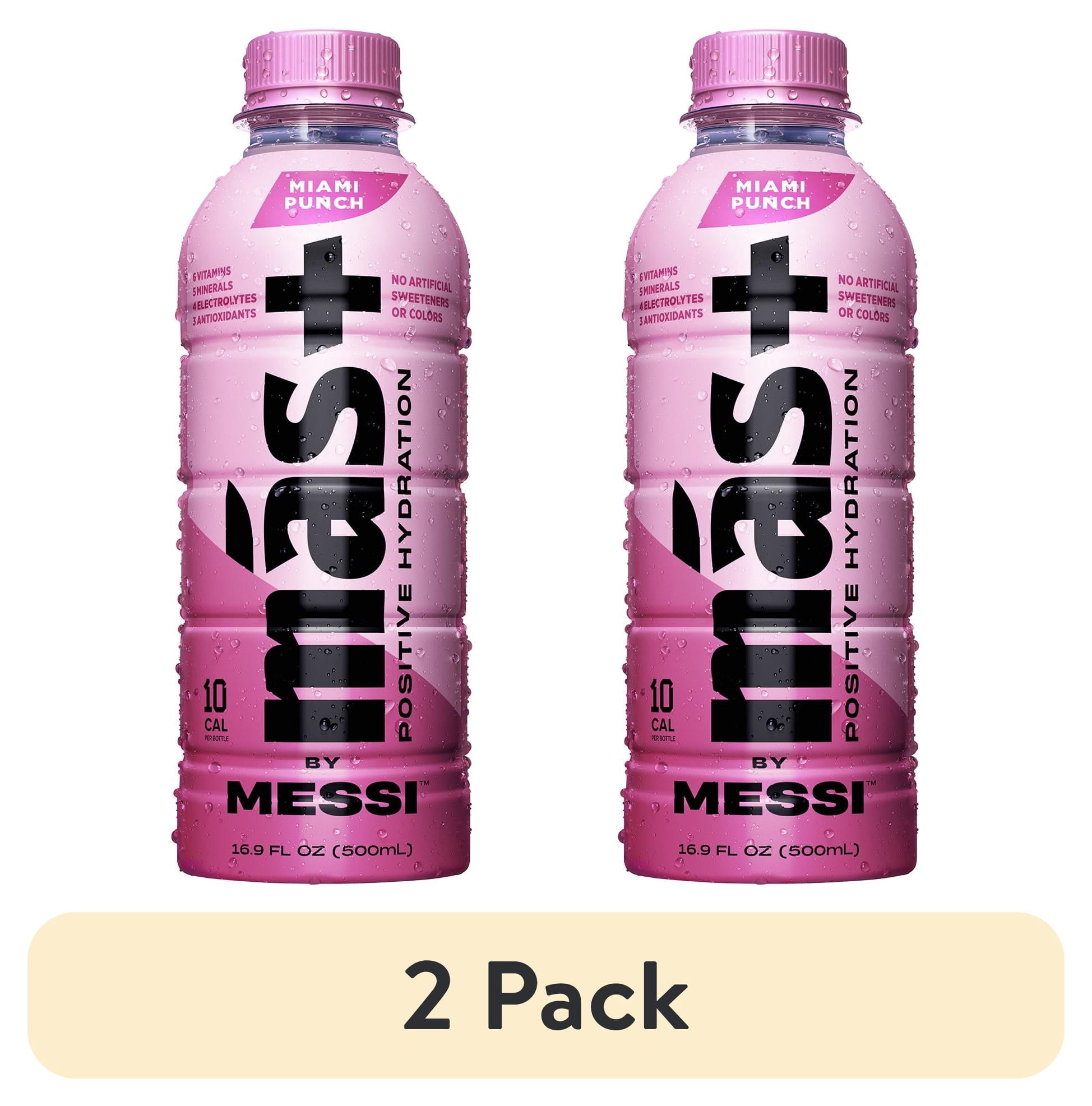 (2 pack) Mas+ by Messi Hydration Sports Drink Miami Punch, 16.9 fl oz Bottle