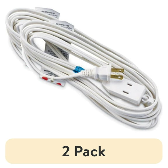 (2 pack) Master Electrician 09413ME 12 ft. White Polarized Cube Tap Extension Cord