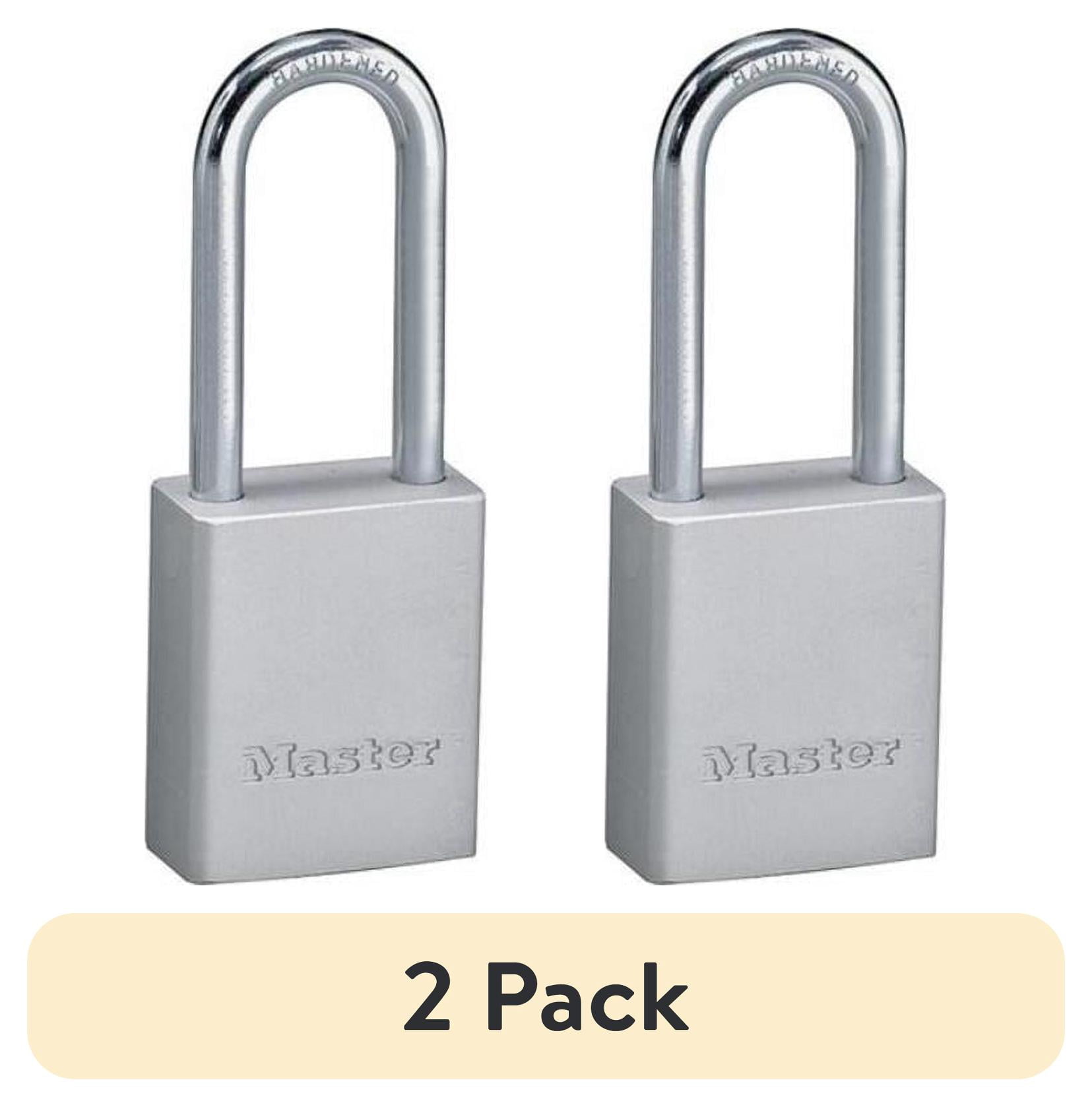 (2 pack) Master Lock 1-1/2" Solid Steel Long Shackle Padlock