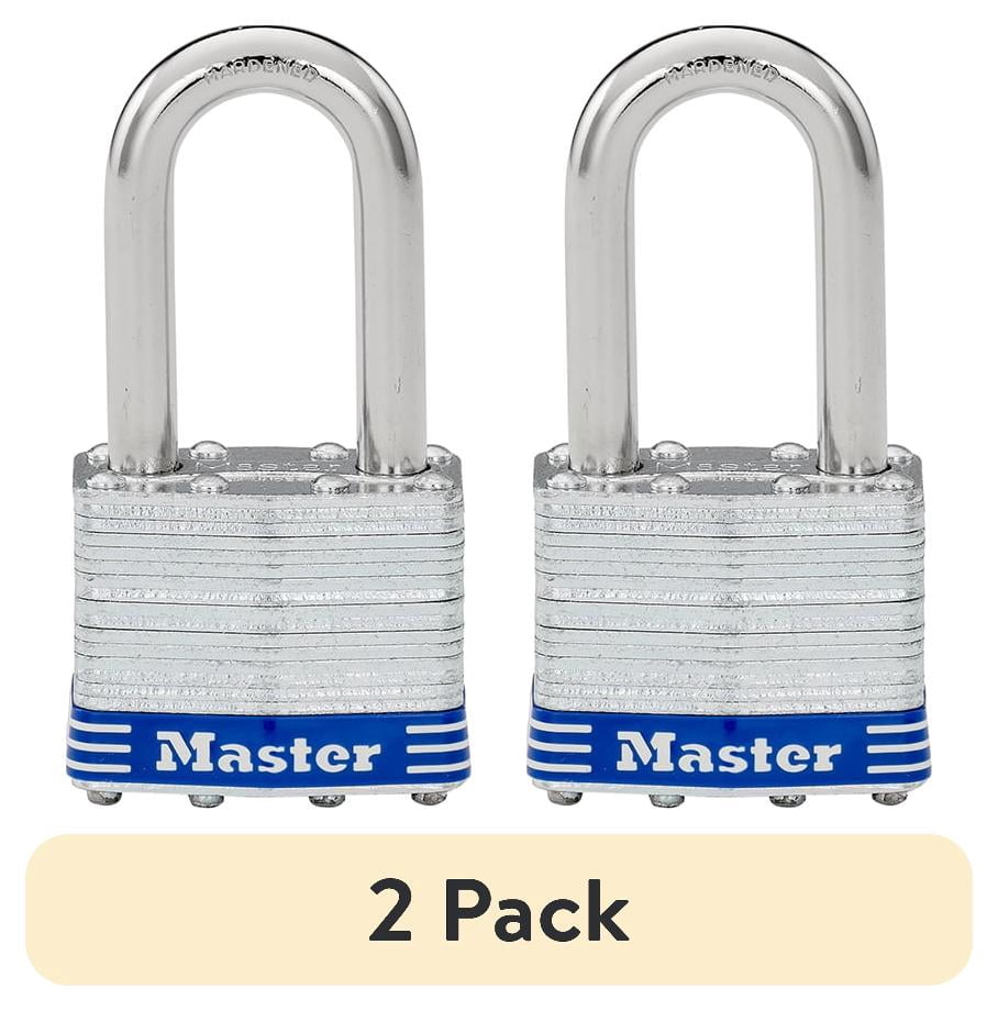 (2 pack) Master Lock 1-3/4in Laminated Steel Padlock with Key and 1-1/2in Shackle