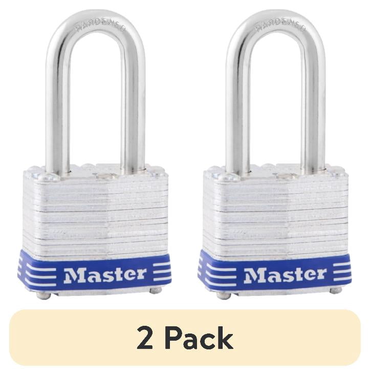 (2 pack) Master Lock 1-9/16in (40mm) Wide Laminated Steel Pin Tumbler Padlock with 1-1/2 (38mm) Shackle; 3-Pack