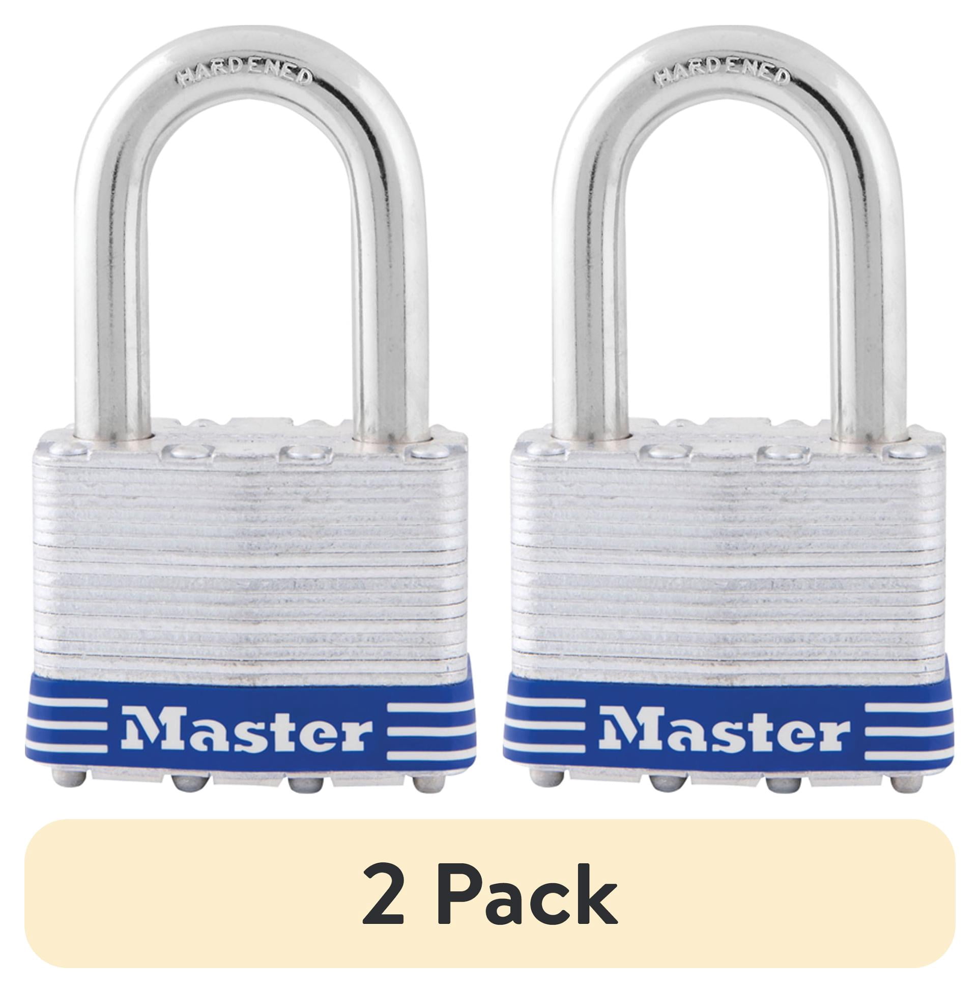 (2 pack) Master Lock 2in (51mm) Wide Laminated Steel Pin Tumbler Padlock with 1-1/2in (38mm) Shackle