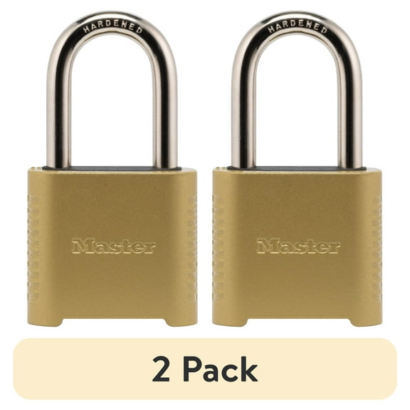 (2 pack) Master Lock Zinc 2in (51mm) Outdoor Combination Padlock, 2in (51mm) Shackle