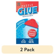 (2 pack) MasterPieces Puzzle Glue with Applicator, Quick Dry Clear Finish Glue for Jigsaw Puzzles, 5 fl oz