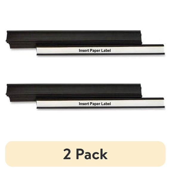 (2 pack) MasterVision Magnetic Data Cards 0.5" x 6" x - 10 / Each - Black