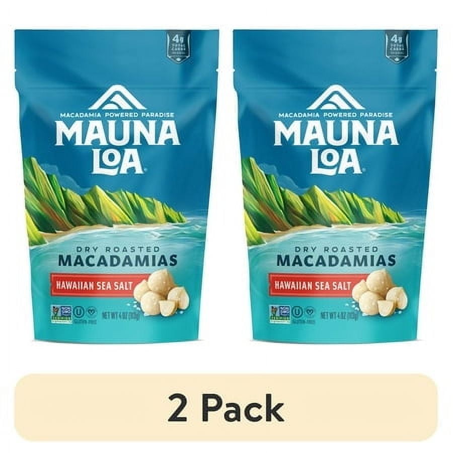 2 pack) Mauna Loa Sea Salt Macadamia Nuts - 4oz Bag - Walmart.com