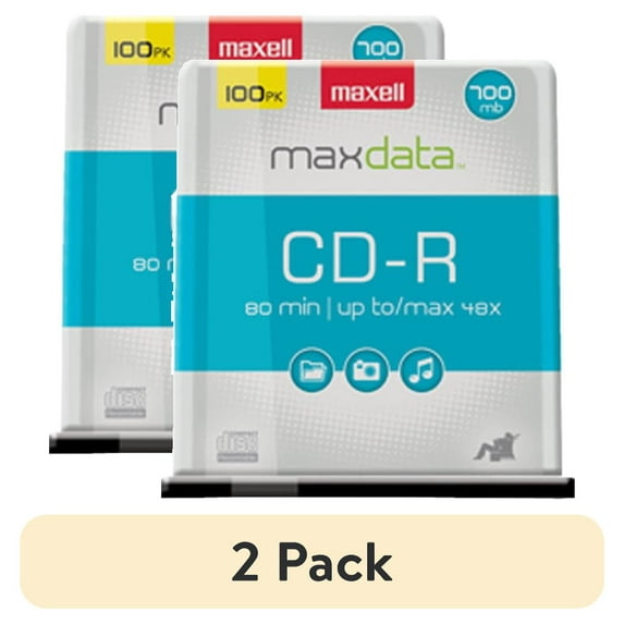 (2 pack) Maxell's CD-R 100PK Spindle 48x 700MB Recordable Blank Media