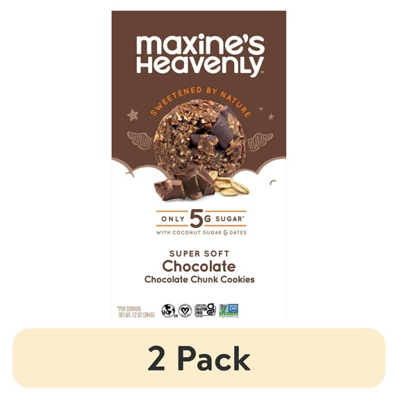 (2 pack) Maxine's Heavenly, Soft Baked Chocolate Chocolate Chunk Cookies, 7.2 oz