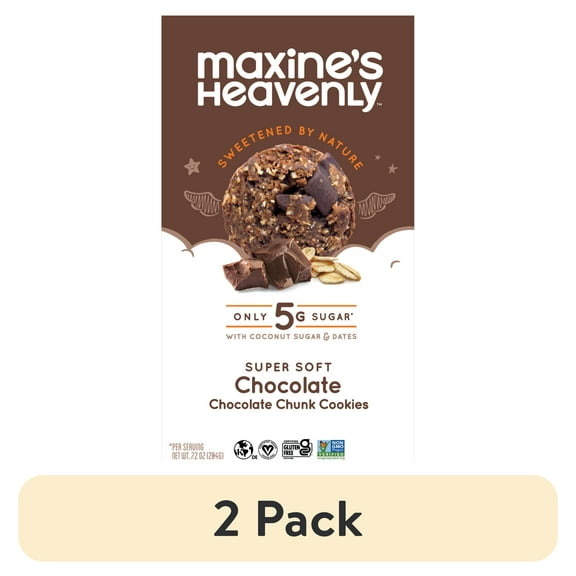 (2 pack) Maxine's Heavenly, Soft Baked Chocolate Chocolate Chunk Cookies, 7.2 oz