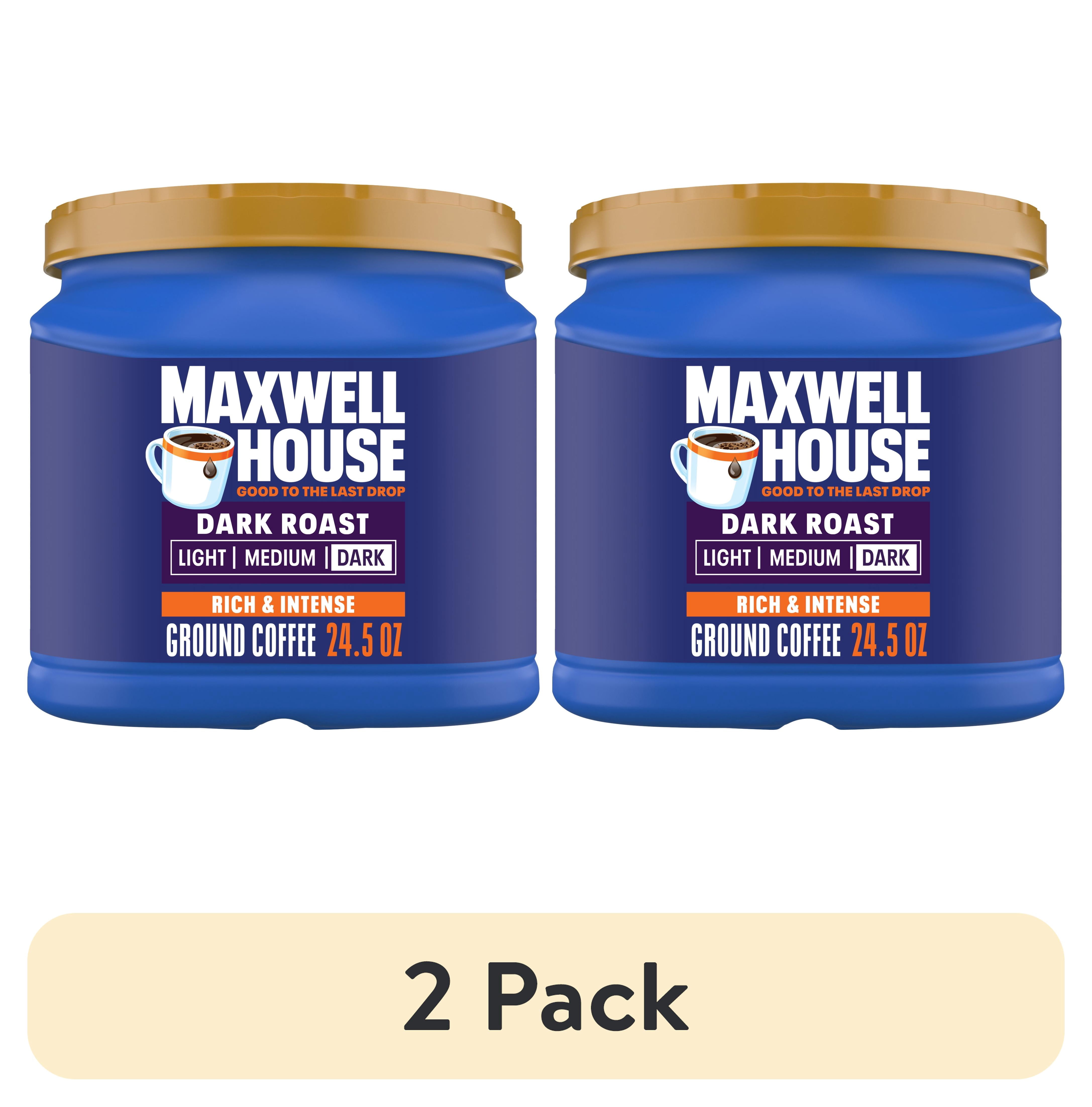 (2 pack) Maxwell House Dark Roast Ground Coffee, 24.5 oz Canister