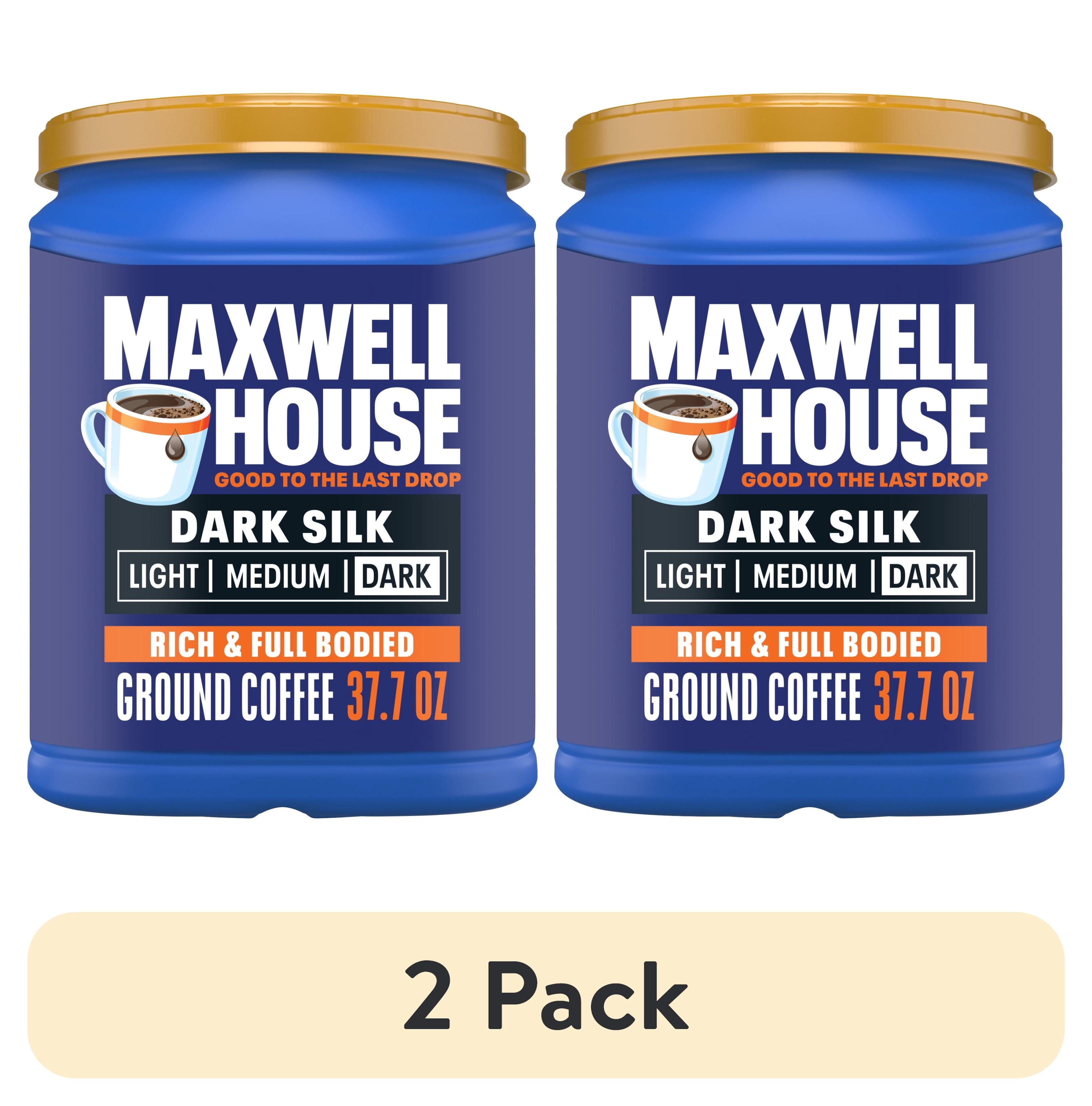 (2 pack) Maxwell House Dark Silk Dark Roast Ground Coffee, 37.7 oz Canister