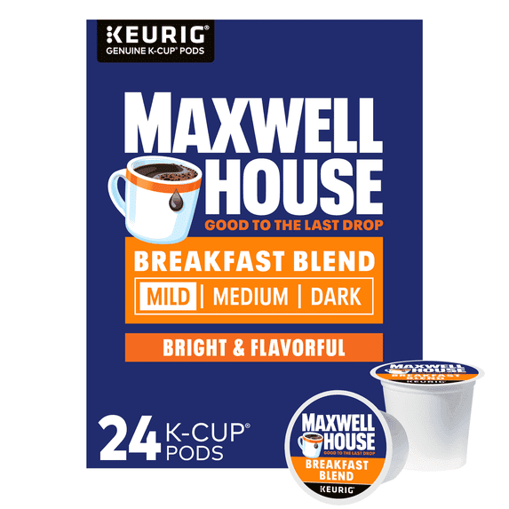 (2 pack) Maxwell House Light Roast Breakfast Blend Coffee K-Cup Pods, 24 ct Box