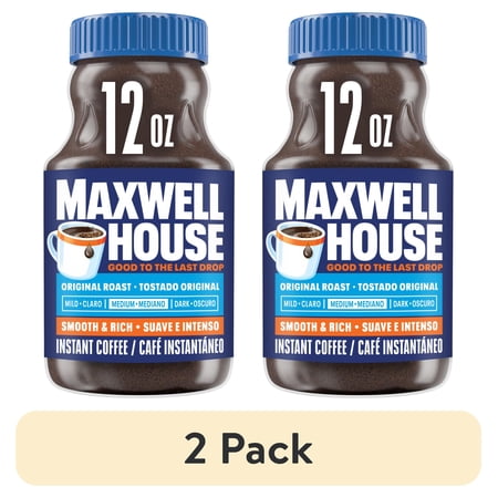 (2 pack) Maxwell House Original Roast Instant Coffee, 12 oz Jar