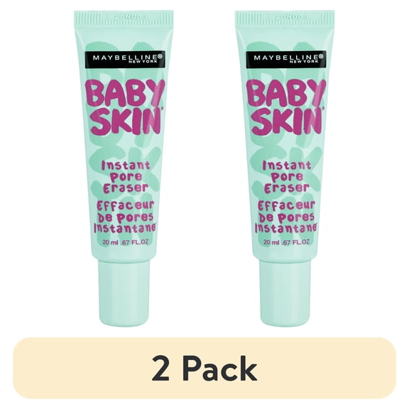 (2 pack) Maybelline Baby Skin Instant Pore Eraser Primer, Clear, 0.67 fl oz