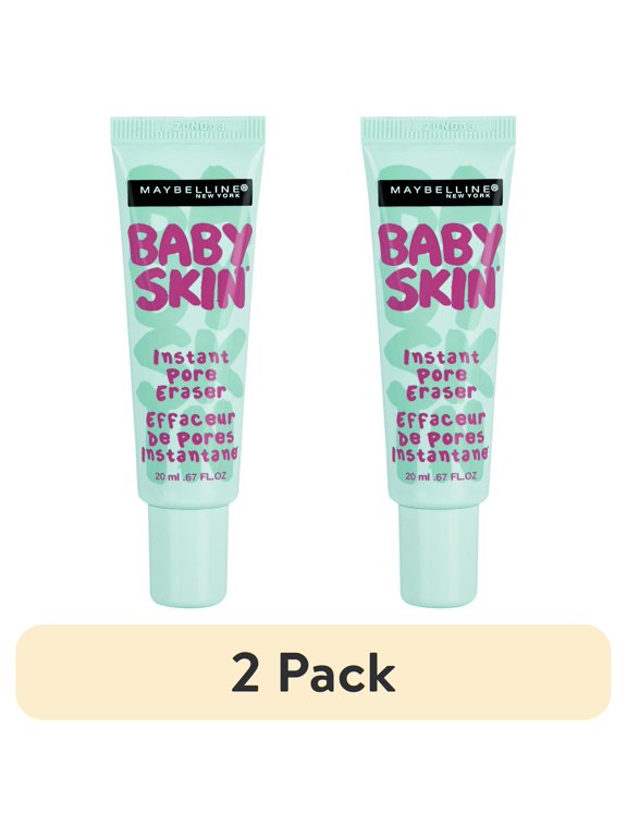 (2 pack) Maybelline Baby Skin Instant Pore Eraser Primer, Clear, 0.67 fl oz