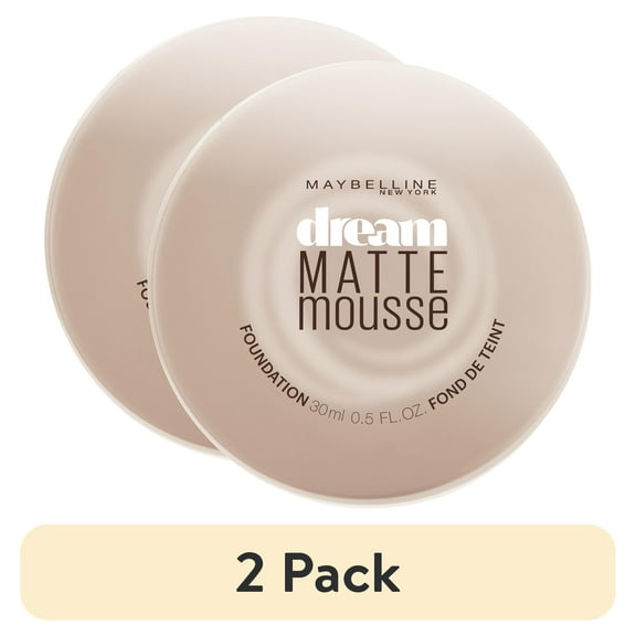 (2 pack) Maybelline Dream Matte Mousse Foundation Makeup, 130 Cocoa, 0.64 oz