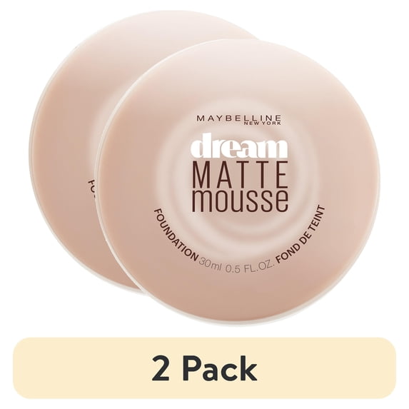 (2 pack) Maybelline Dream Matte Mousse Foundation Makeup, 75 Natural Beige, 0.64 oz