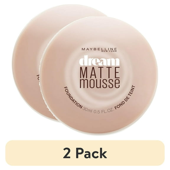 (2 pack) Maybelline Dream Matte Mousse Foundation Makeup, 80 Medium Beige, 0.64 oz