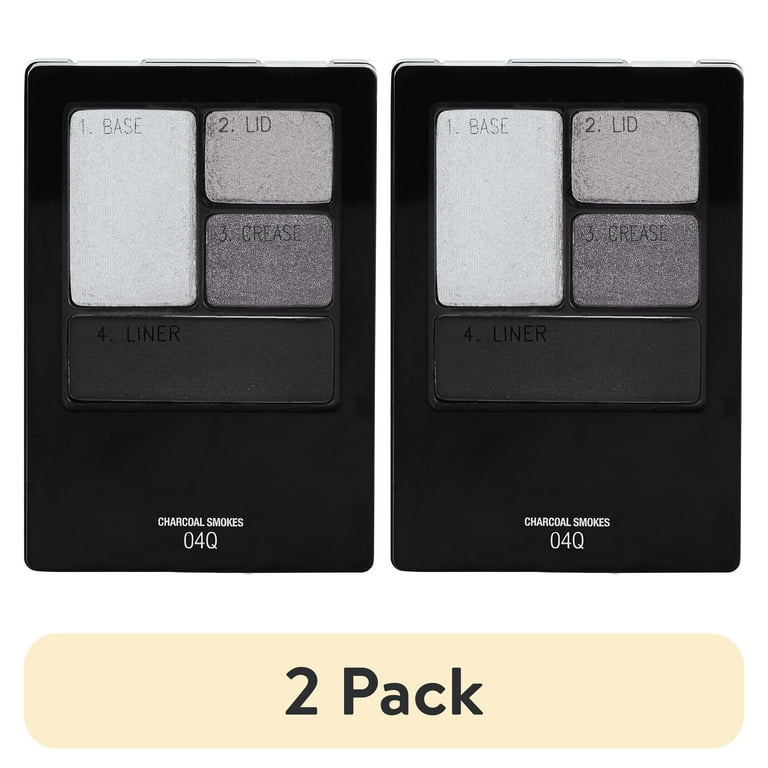 2 pack) Maybelline Expert Wear Eyeshadow Quads, Charcoal Smokes