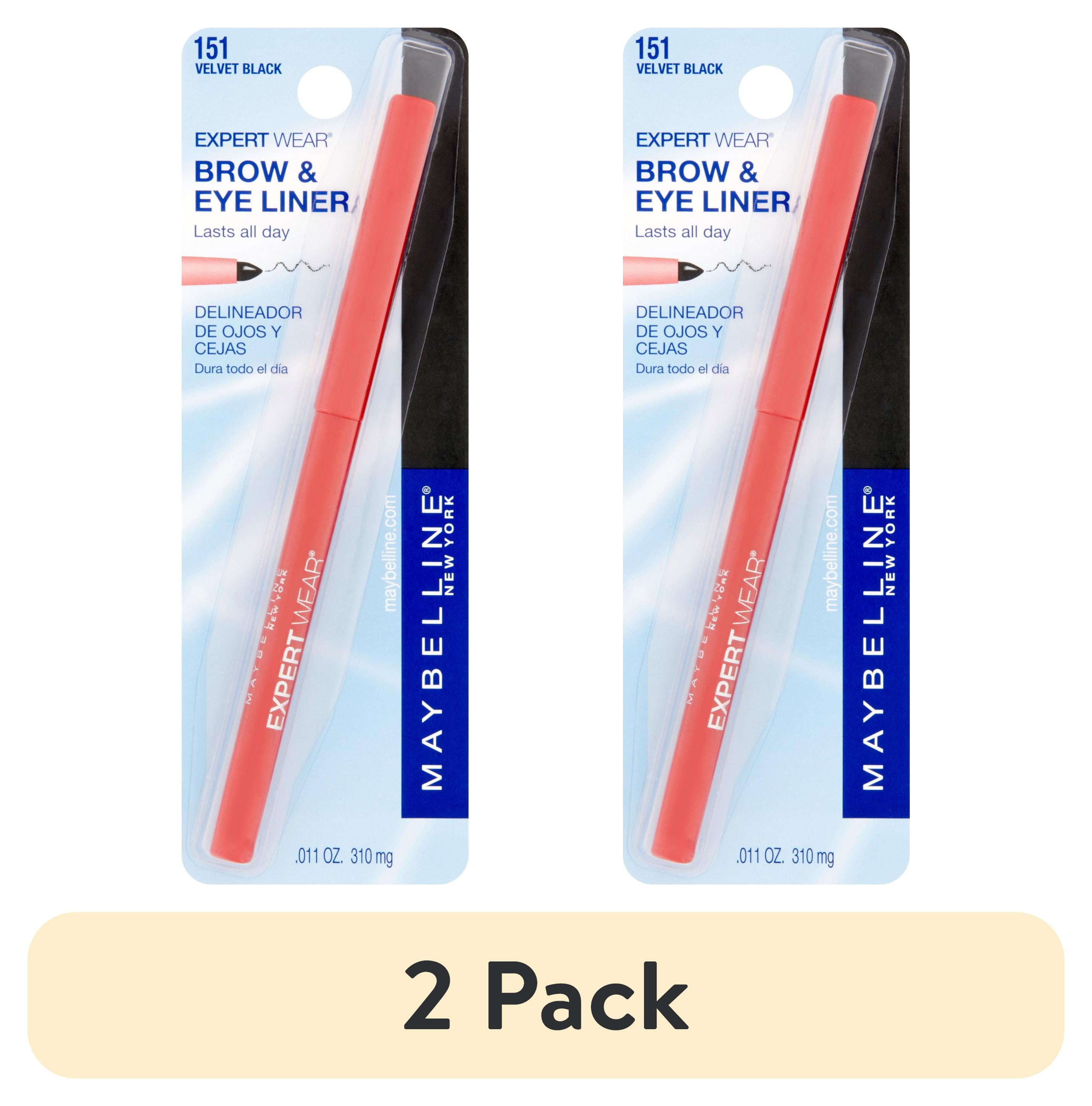 (2 pack) Maybelline ExpertWear Brow and Eyeliner Pencil, Velvet Black