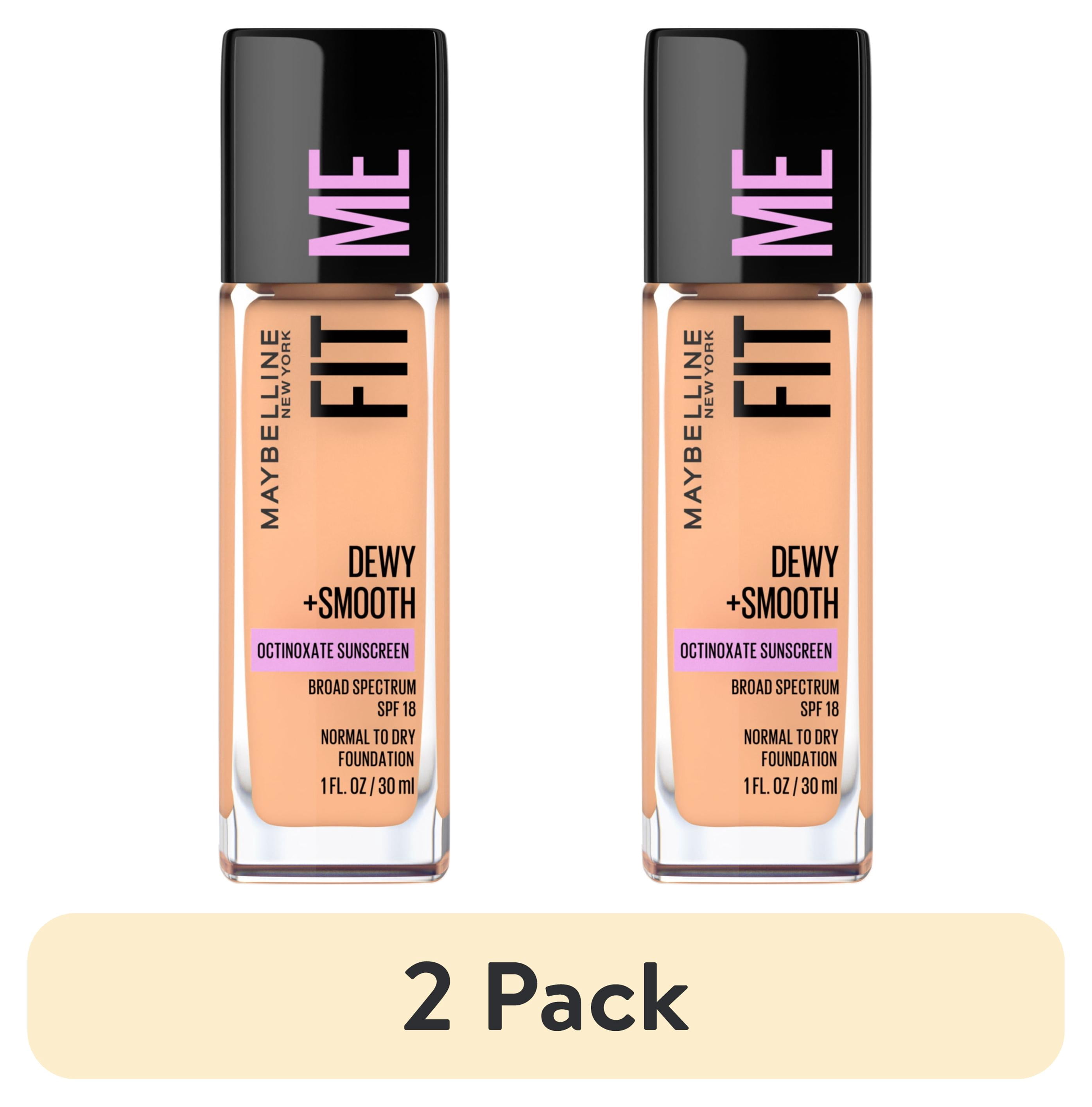 2 pack) Maybelline Fit Me Dewy + Smooth Liquid Foundation Makeup