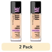 2 pack Maybelline Fit Me Dewy and Smooth Liquid Foundation, 110 Porcelain, 1 fl oz