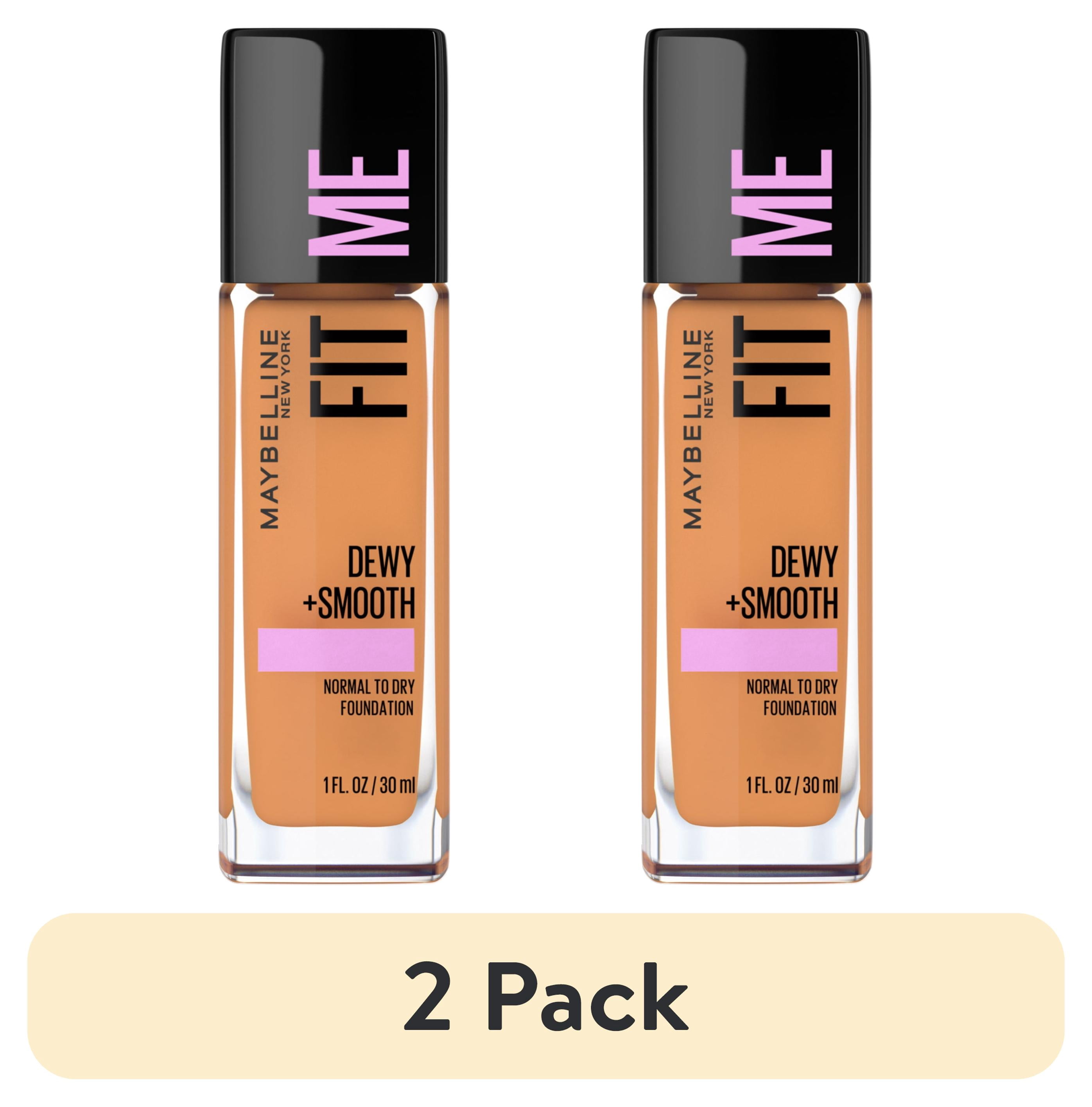 2 pack) Maybelline Fit Me Dewy and Smooth Liquid Foundation, SPF