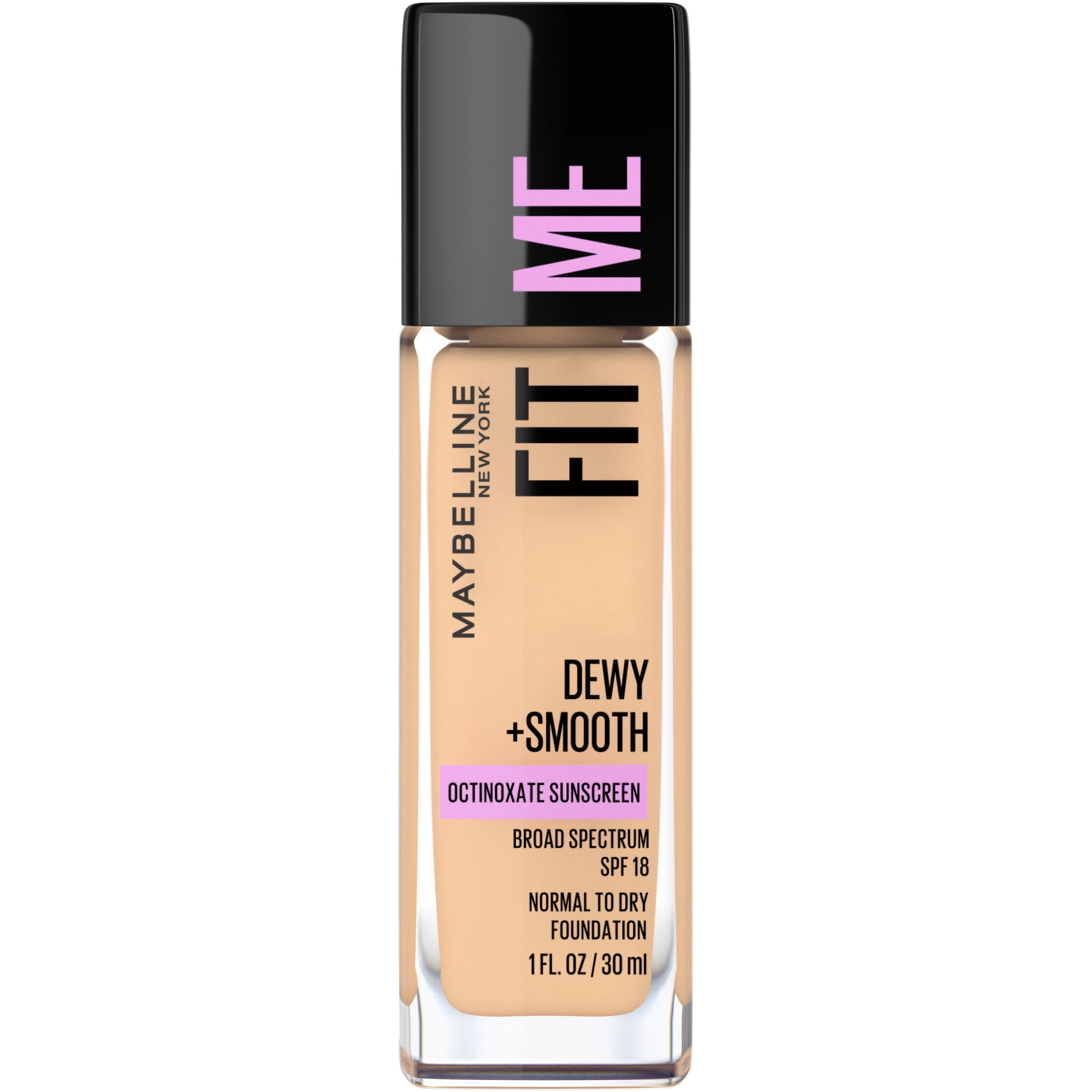 (2 pack) Maybelline Fit Me Dewy and Smooth Liquid Foundation, SPF 18, 118 Light Beige, 1 fl oz