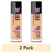 2 pack Maybelline Fit Me Dewy and Smooth Liquid Foundation, SPF 18, 225 Medium Buff, 1 fl oz