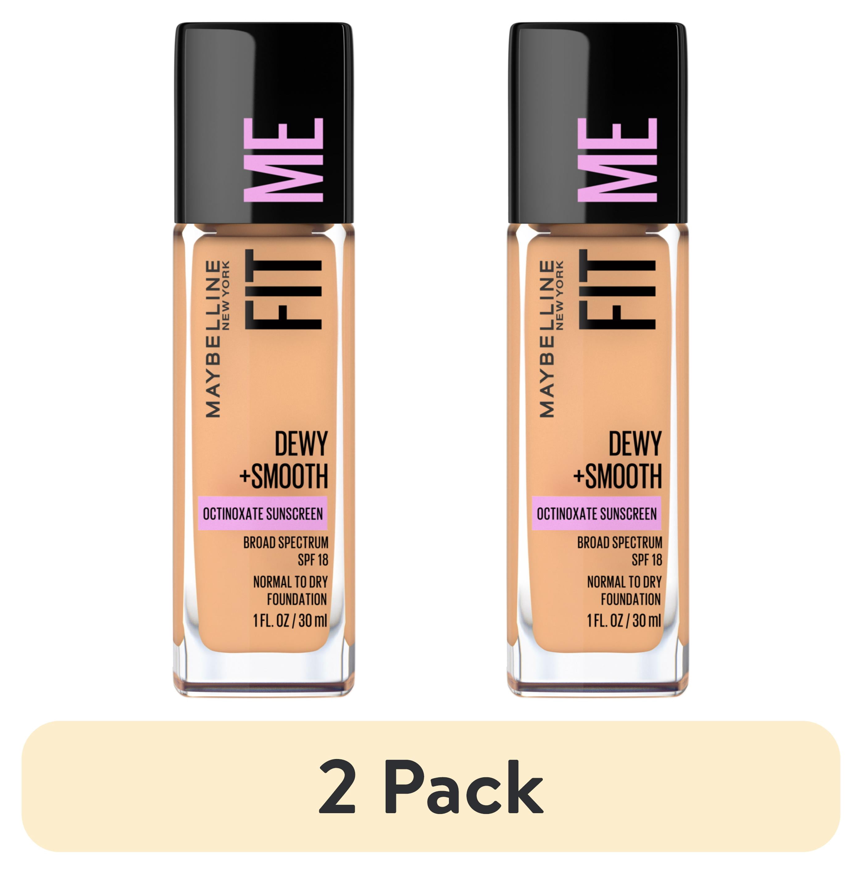 2 pack) Maybelline Fit Me Dewy + Smooth Liquid Foundation Makeup