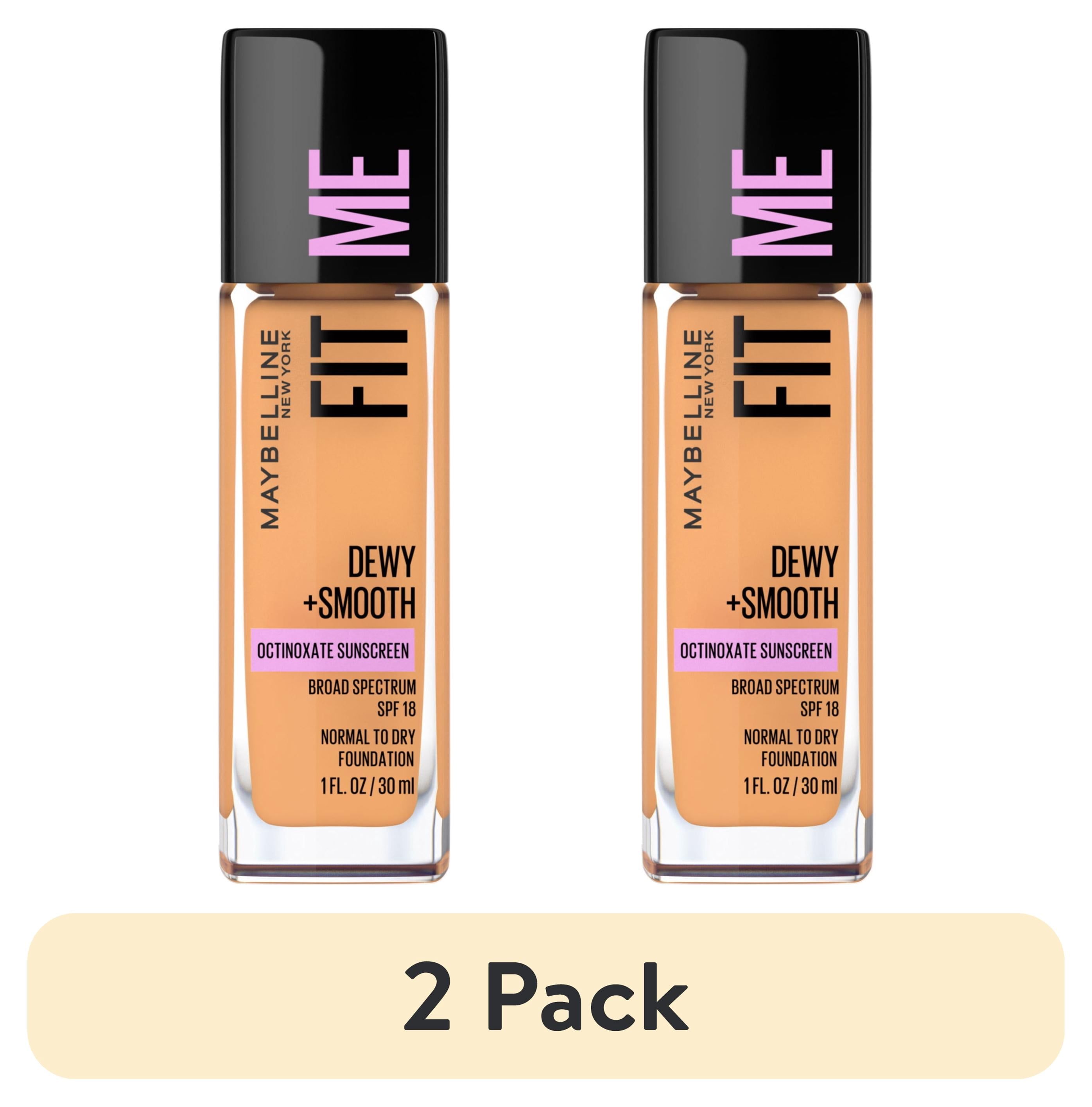 2 pack) Maybelline Fit Me Dewy + Smooth Liquid Foundation Makeup