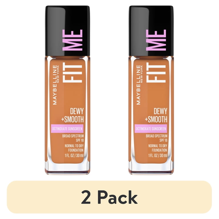 2 pack) Maybelline Fit Me Dewy and Smooth Liquid Foundation, SPF
