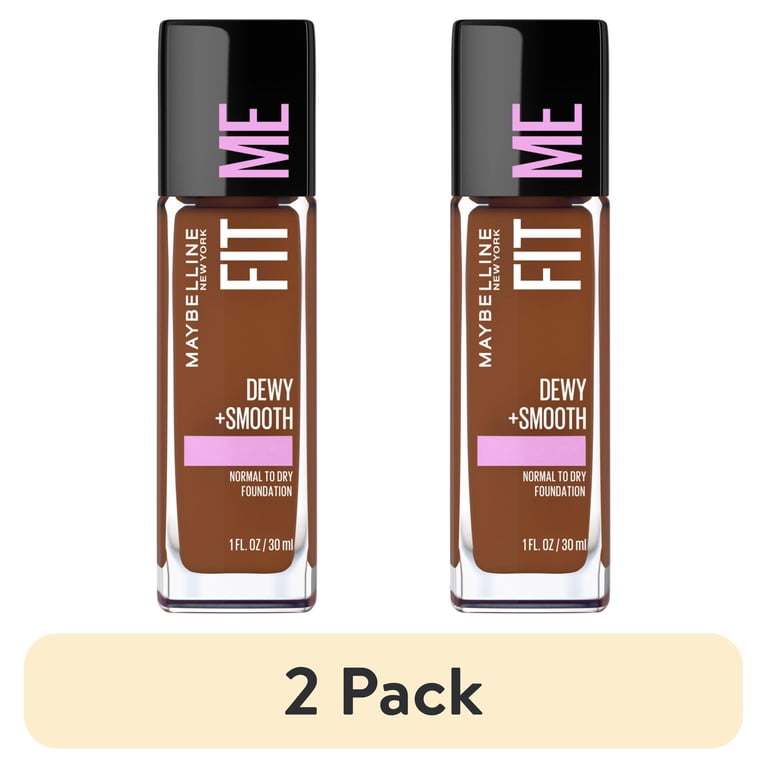 2 pack) Maybelline Fit Me Dewy and Smooth Liquid Foundation, SPF