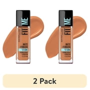 2 pack Maybelline Fit Me Matte + Poreless Liquid Foundation Makeup, 338 Spicy Brown, 1 fl oz