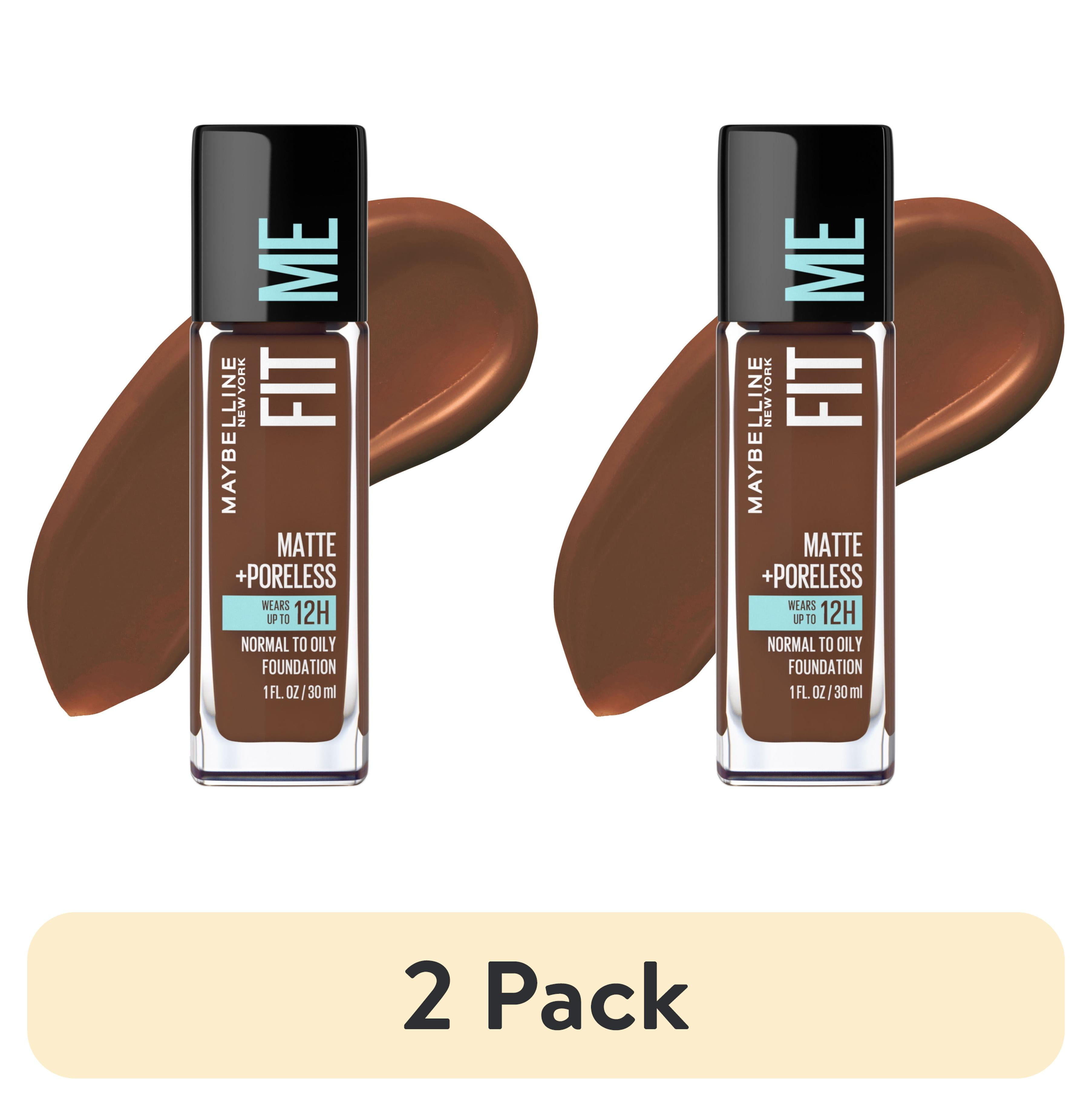 (2 pack) Maybelline Fit Me Matte + Poreless Liquid Foundation Makeup ...