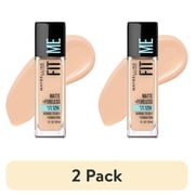 2 pack Maybelline Fit Me Matte + Poreless Liquid Foundation Makeup, Creamy Beige, 1 fl. oz.