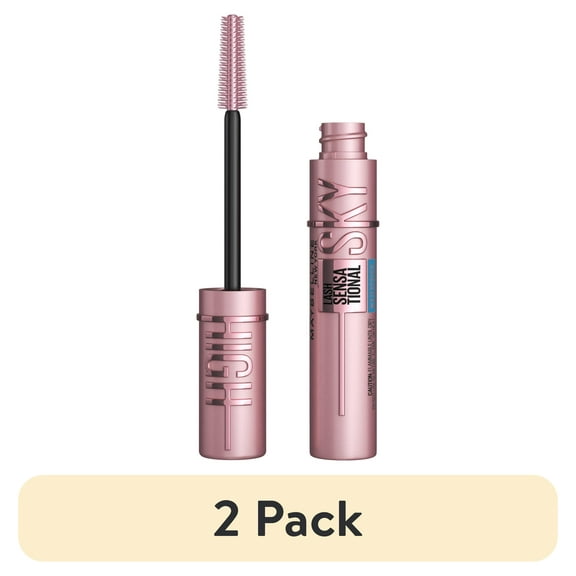 (2 pack) Maybelline Lash Sensational Sky High Waterproof Mascara Makeup, Brownish Black, 0.2 fl oz