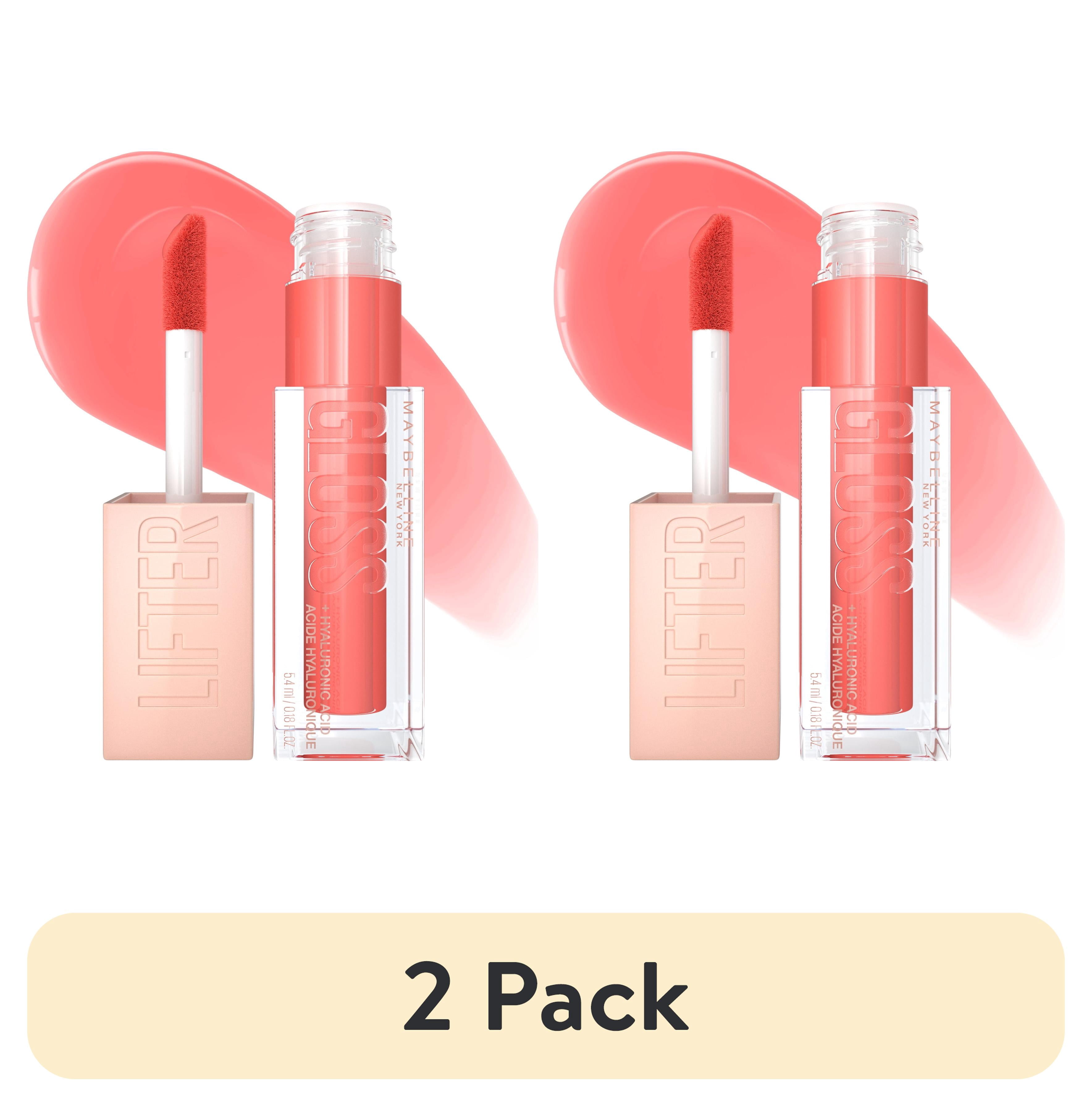 (2 pack) Maybelline Lifter Gloss Lip Gloss Makeup With Hyaluronic Acid, Peach Ring, 0.18 fl oz