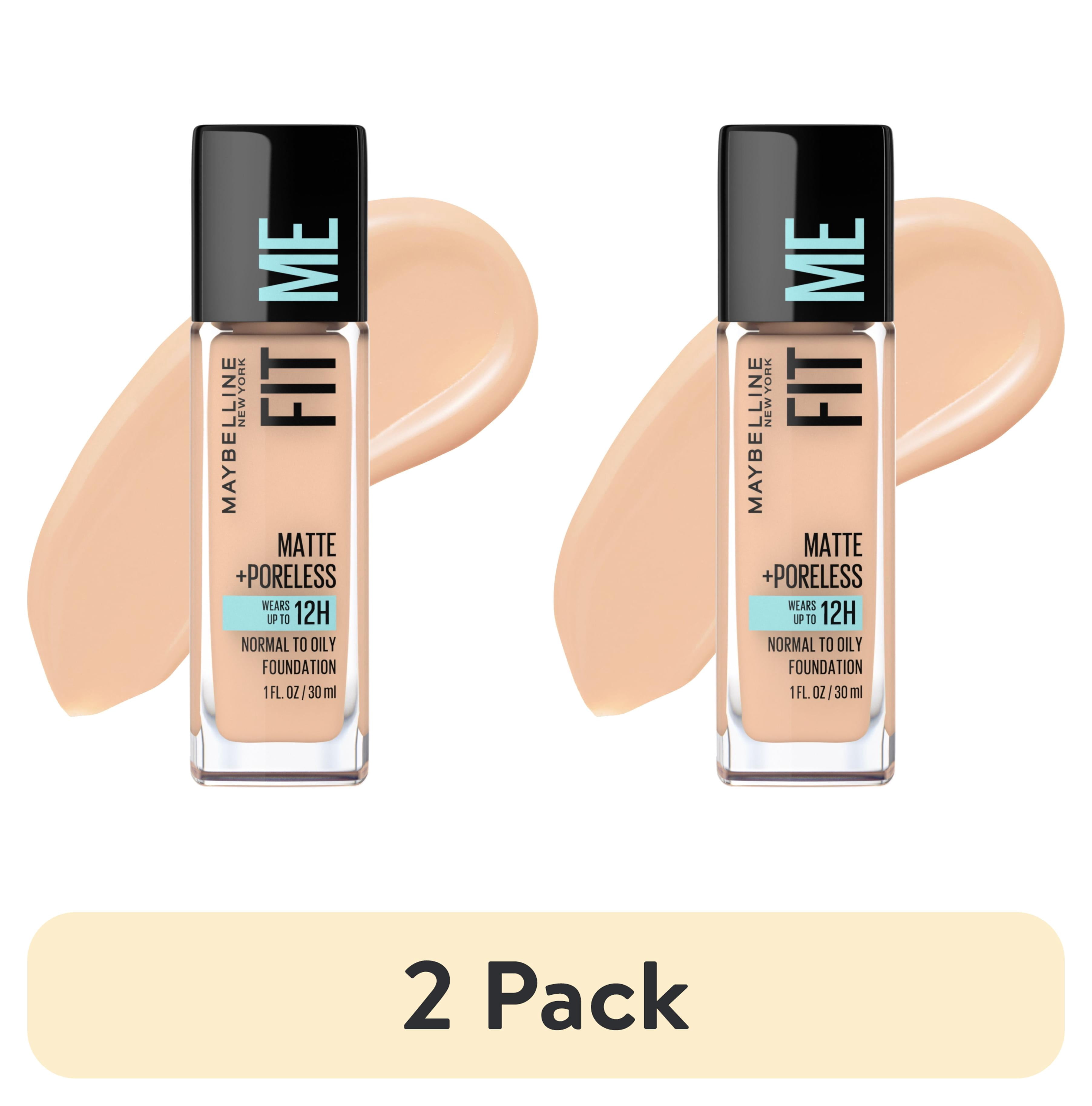(2 pack) Maybelline New York Fit Me Matte + Poreless Foundation, 125 Nude Beige, 1.0 fl oz