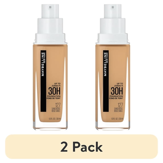 (2 pack) Maybelline Super Stay Liquid Foundation Makeup, Full Coverage, 127 San Beige, 1 fl oz