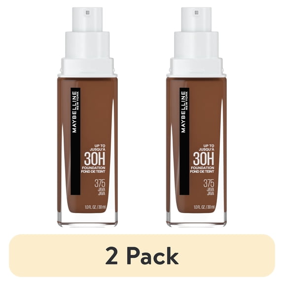 (2 pack) Maybelline Super Stay Liquid Foundation Makeup, Full Coverage, 375 Java, 1 fl oz